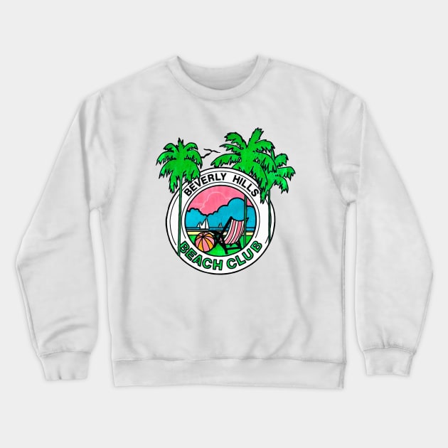 Beverly Hills Beach Club - Retro Summer Design Crewneck Sweatshirt by DankFutura